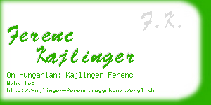 ferenc kajlinger business card